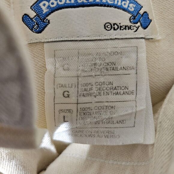Vintage Disney Pooh & Friends Shirt Mens Large Cream Button Down Embroidered 90s - Picture 8 of 8